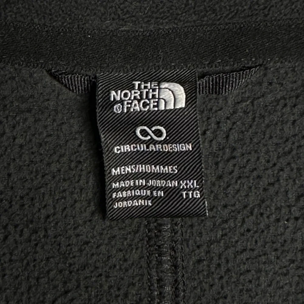 The North Face Polartec Fleece Jacket XXL Tan Black‎ Full Zip Circular Design